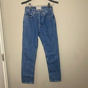 Everlane Womens Blue Medium Wash 90s Cheeky Straight Denim Jeans Size 24